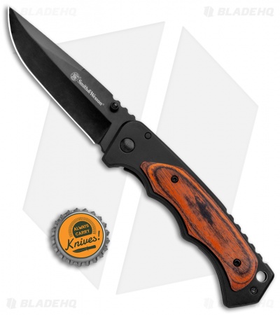 Smith & Wesson Frame Lock Knife Wood (3.4" Black)
