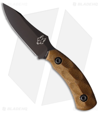 Southern Grind Jackal Pup Fixed Blade Knife Tan Sculpted Micarta (2.75" Black)