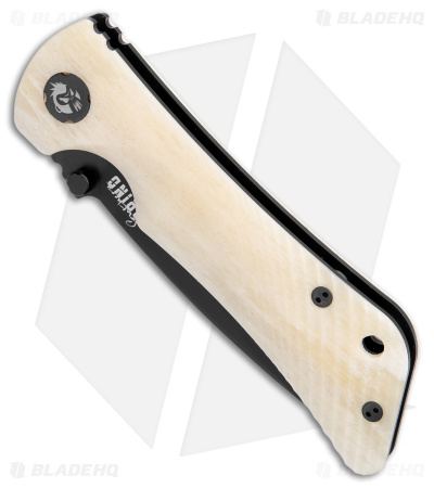 Southern Grind Spider Monkey Liner Lock Knife White Bone (3.25" Black)