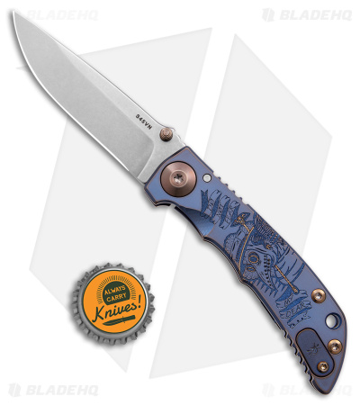 Spartan Blades Harsey Frame Lock Knife Spec Ed Plague Dr. Blue Ti (3.25" SW)