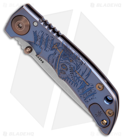 Spartan Blades Harsey Frame Lock Knife Spec Ed Plague Dr. Blue Ti (3.25" SW)