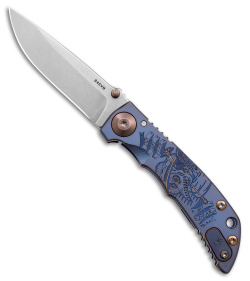 Spartan Blades Harsey Frame Lock Knife Spec Ed Plague Dr. Blue Ti (3.25" SW)