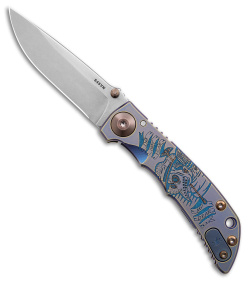 Spartan Blades Harsey Frame Lock Knife Special Ed Plague Dr. Blue Ti (3.25 SW)