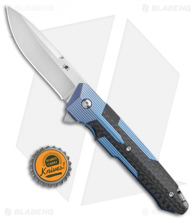 Spartan Blades Kranos Folding Knife Blue Ti/Carbon Fiber (3.3 " Stonewash)