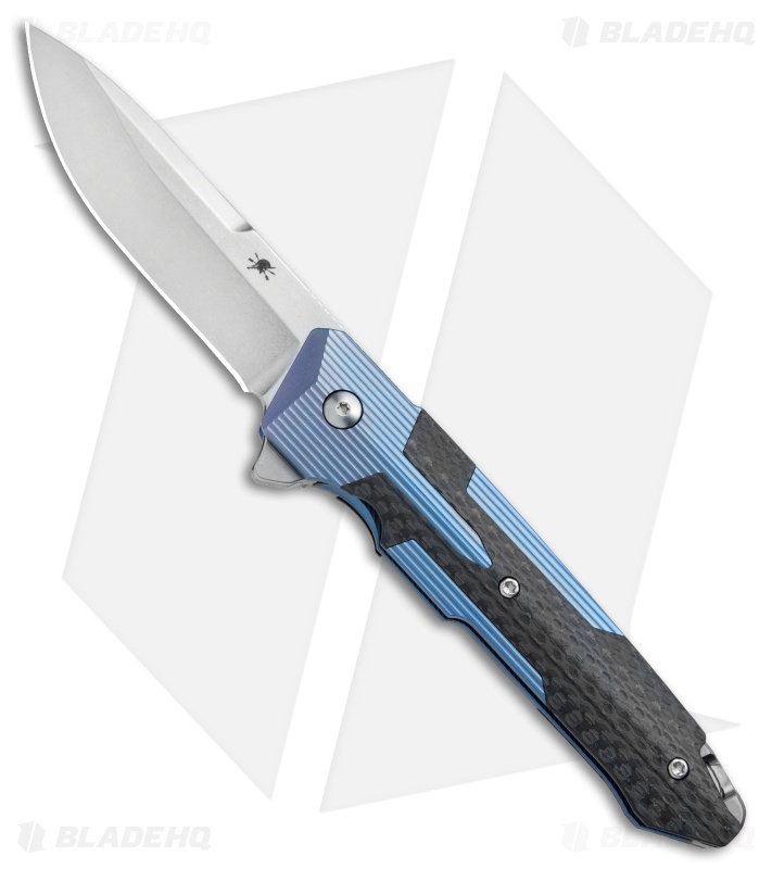 Spartan Blades Kranos Folding Knife Blue Ti/Carbon Fiber (3.3 " Stonewash)