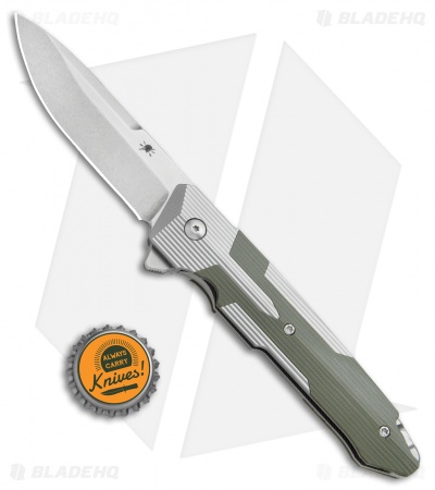 Spartan Blades Kranos Folding Knife Ti/Green G-10 (3.3" Stonewash)