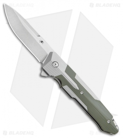 Spartan Blades Kranos Folding Knife Ti/Green G-10 (3.3" Stonewash)