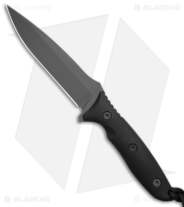 Spartan Blades Moros Fixed Blade Knife Black CE Canvas Micarta (5.25" Black)