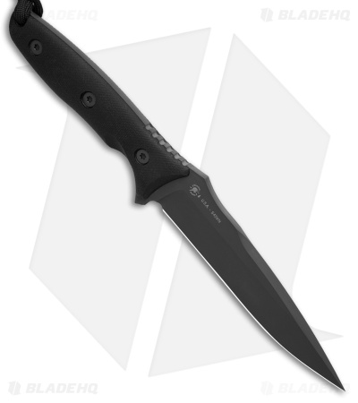 Spartan Blades Moros Fixed Blade Knife Black CE Canvas Micarta (5.25" Black)