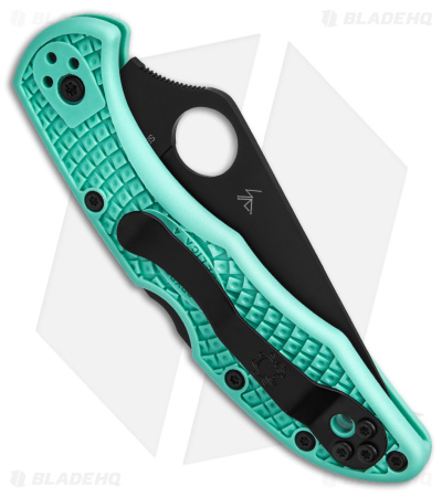 Spyderco S30V Delica 4 Lightweight Lockback Knife Tantalizing Teal (2.88" BLK) 