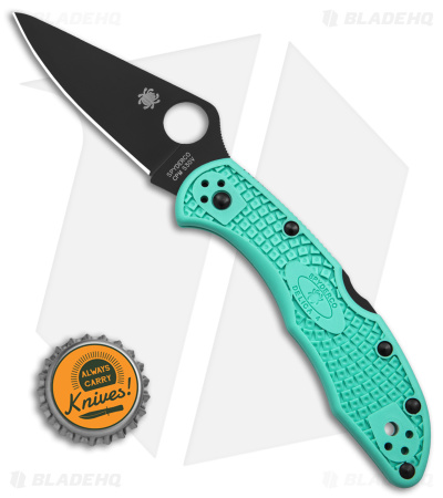 Spyderco S30V Delica 4 Lightweight Lockback Knife Tantalizing Teal (2.88" BLK) 