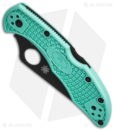Spyderco S30V Delica 4 Lightweight Lockback Knife Tantalizing Teal (2.88" BLK) 