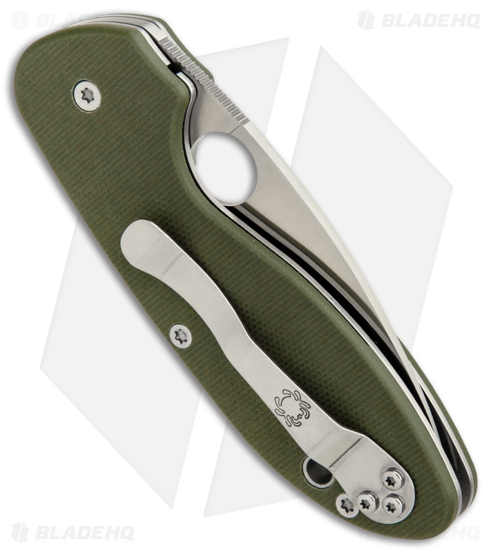 Spyderco Efficient Liner Lock Knife Green G-10 (3" Satin Serr) C216GPSGR