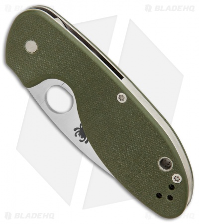 Spyderco Efficient Liner Lock Knife Green G-10 (3" Satin Serr) C216GPSGR