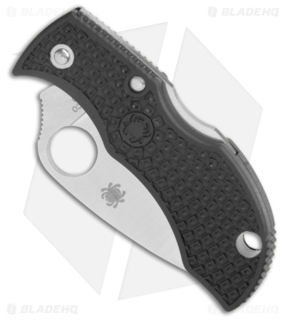 Spyderco ManBug Pocket Knife Black G-10 Serrated (1.95" Satin) MBKLFS