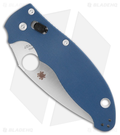 Spyderco Manix 2 Knife Cobalt Blue G-10 (3.4" Satin CPM SPY27)
