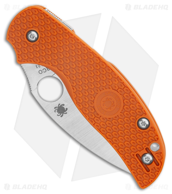 Spyderco Sage 5 Lightweight CPM REX 121 Burnt Orange FRN (3" Satin) C123BORP