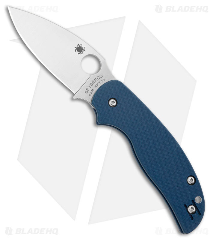 Spyderco Sage 5 Compression Lock Knife Cobalt Blue G-10 (3" Satin CPM SPY27)