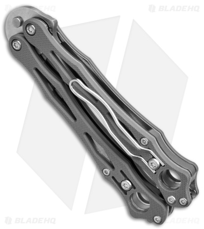 Spyderco SmallFly 2 Butterfly Knife Gray G-10 (3.4" Satin CPM Cru-Wear)