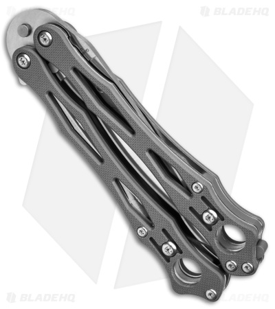 Spyderco SmallFly 2 Butterfly Knife Gray G-10 (3.4" Satin CPM Cru-Wear)