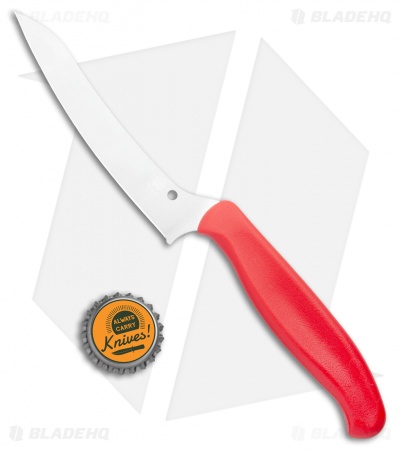 Spyderco Z-Cut Fixed Blade Kitchen Knife Red (4.5" Satin) K14PRD