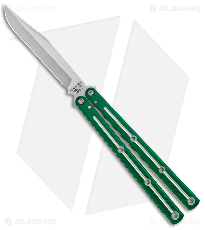 Squid Industries Krake Raken Bowie V3 Balisong Dual Tone Green
