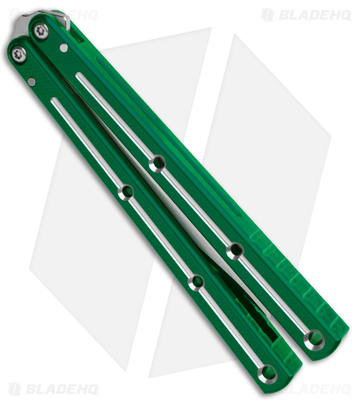Squid Industries Krake Raken Bowie V3 Balisong Dual Tone Green