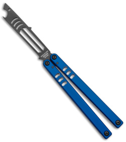 Squid Industries Mako V4.5 Bottle Opener Balisong Trainer Blue (4.3" Black)