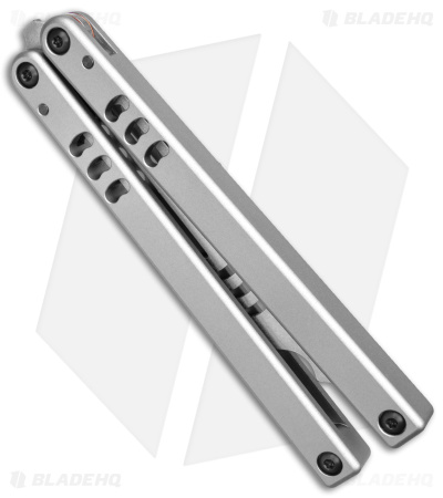 Squid Industries Mako V4.5 Bottle Opener Balisong Trainer Silver (4.3" SW)