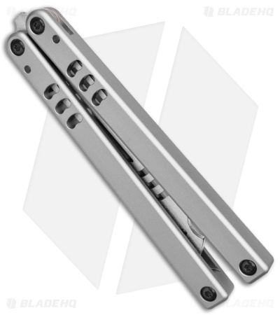 Squid Industries Mako V4.5 Bottle Opener Balisong Trainer Silver (4.3" SW)