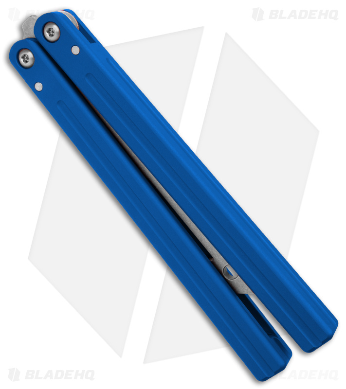 Squid Industries Triton V2 Butterfly Balisong Trainer Blue (4.3" Stonewash) 