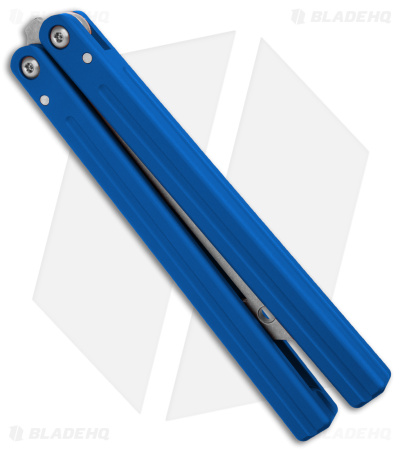 Squid Industries Triton V2 Butterfly Balisong Trainer Blue (4.3" Stonewash) 