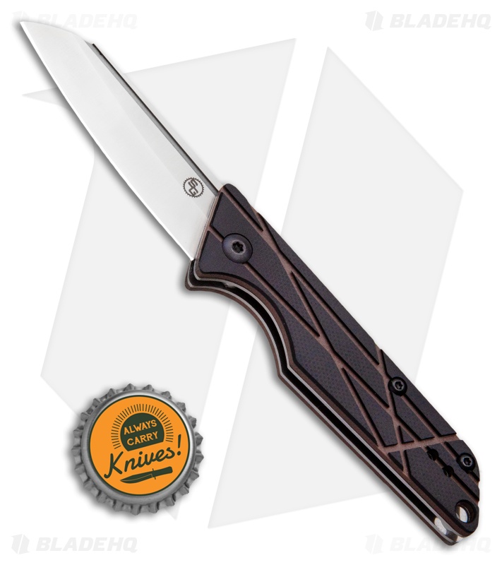 StatGear LEDGE Slip Joint Knife Black+Brown (2.625" Satin D2)