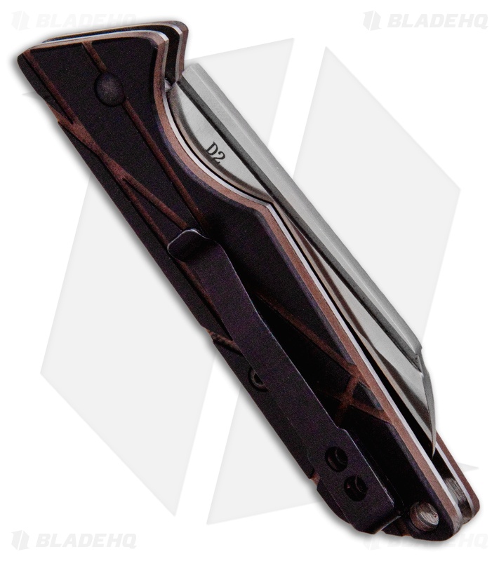 StatGear LEDGE Slip Joint Knife Black+Brown (2.625" Satin D2)