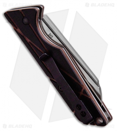 StatGear LEDGE Slip Joint Knife Black+Brown (2.625" Satin D2)