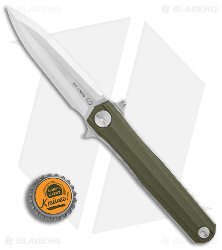 Stedemon Knives Han Liner Lock Knife Green G-10 (3.75" Satin) C0513