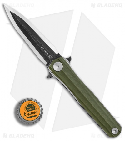 Stedemon Knives Han Liner Lock Knife Green G-10 (3.75" Black SW) C0514