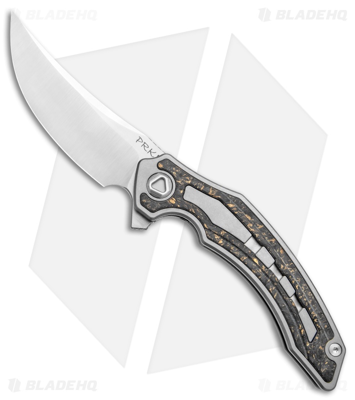 Stedemon PRKI Frame Lock Knife Black CF/Silver Titanium (3.88" Satin) SDP01