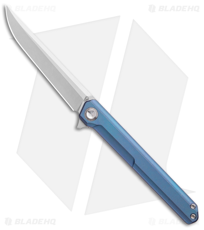 Stedemon Vouking TS06 Frame Lock Knife Blue Titanium (3.75" Satin)