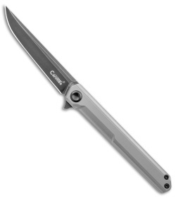 Stedemon Vouking TS06 Frame Lock Knife Gray Titanium (3.75" Black)