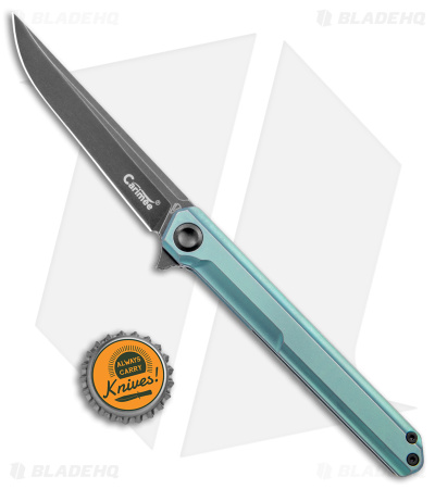 Stedemon Vouking TS06 Frame Lock Knife Green Titanium (3.75" Black)
