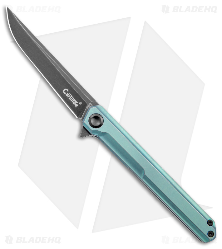 Stedemon Vouking TS06 Frame Lock Knife Green Titanium (3.75" Black)