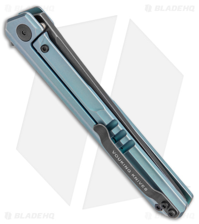 Stedemon Vouking TS06 Frame Lock Knife Green Titanium (3.75" Black)