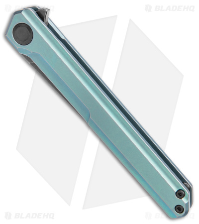 Stedemon Vouking TS06 Frame Lock Knife Green Titanium (3.75" Black)