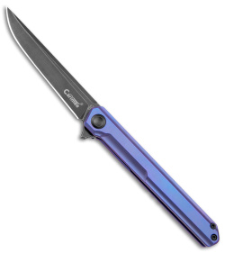 Stedemon Vouking TS06 Frame Lock Knife Purple Titanium (3.75" Black)