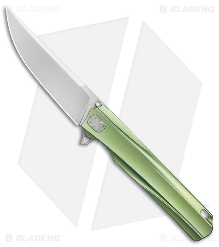 Stedemon Shy V Integral Frame Lock Knife Green Ti (4" Satin) 