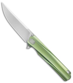 Stedemon Shy V Integral Frame Lock Knife Green Ti (4" Satin) 