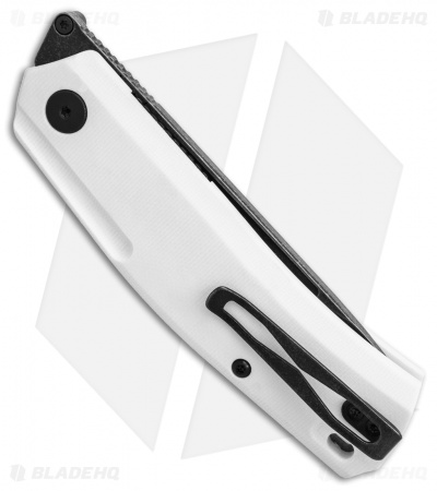 Steel Will Fjord Liner Lock Knife White G-10 (3.5" Black Stonewash) F7121