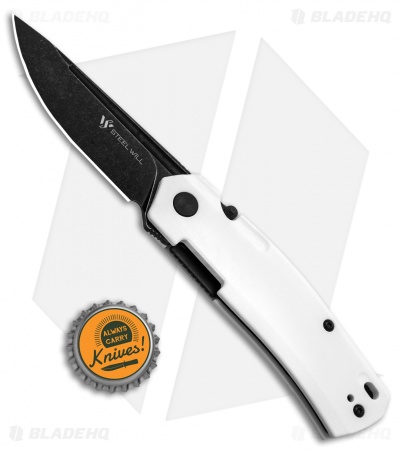 Steel Will Fjord Liner Lock Knife White G-10 (3.5" Black Stonewash) F7121