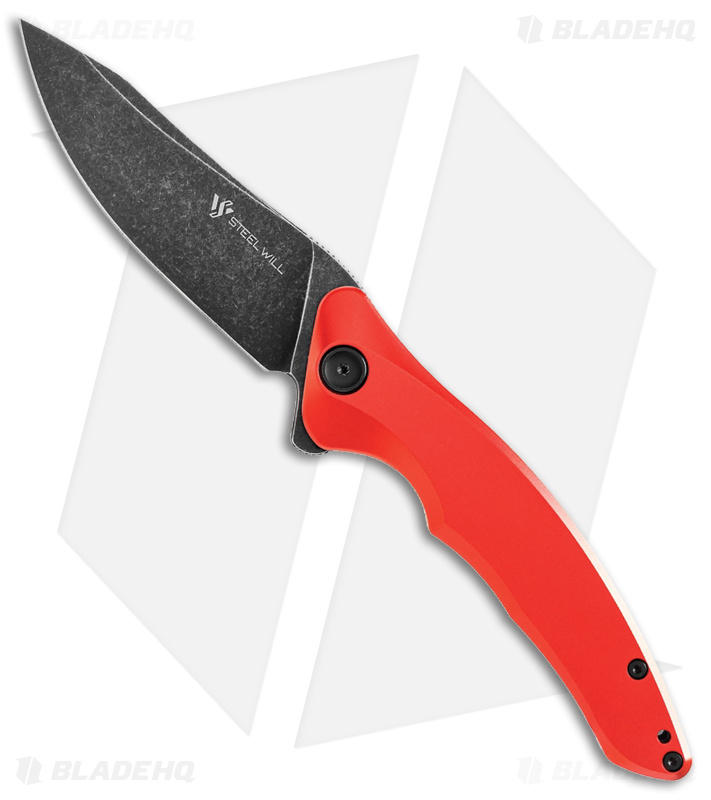 Steel Will Spica F44-26 Linerlock Red Aluminum (3.50 Black Stonewash)
